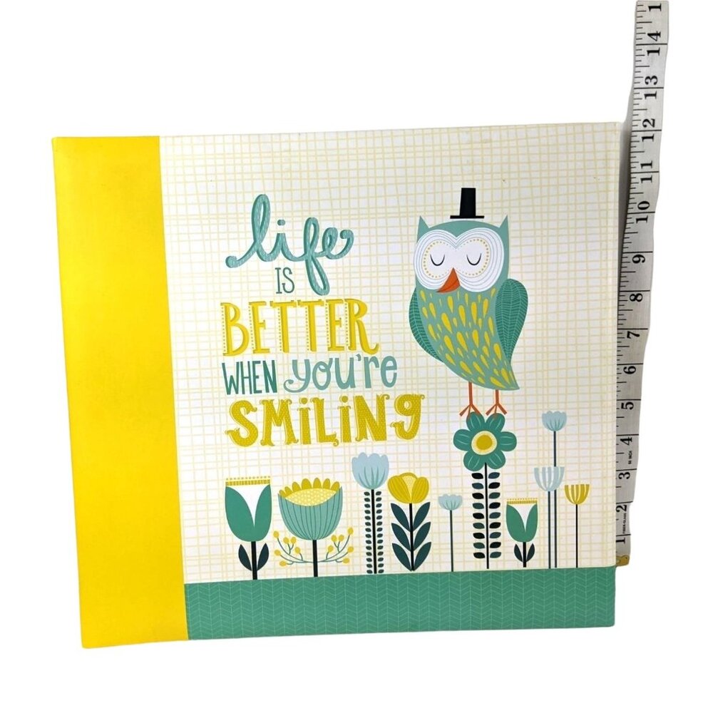 Owl-Themed Scrapbook Album "Life Is Better When Youre Smiling" 9.5" x 9.5" C205